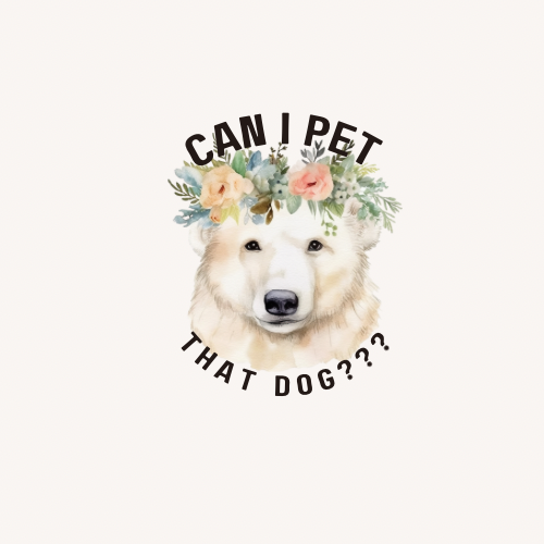 “Can I Pet That Dog???” Bear Vinyl Sticker – Cute & Funny Animal Lover Gift