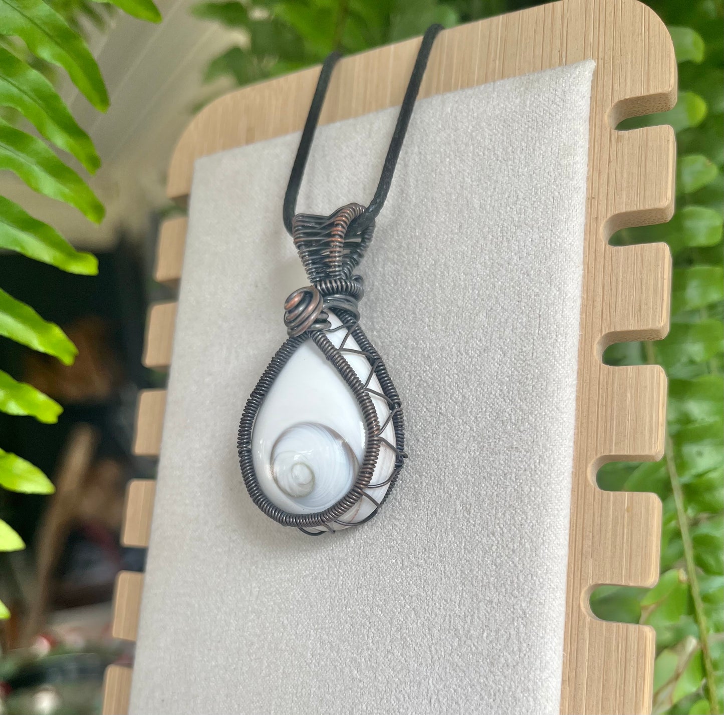 Heart of Shiva Pendant – Copper Wire Wrapped Teardrop Necklace
