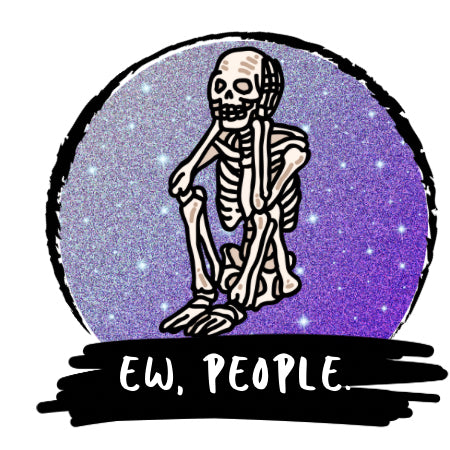 “Ew, People” Sticker Collection – Funny Animal & Skeleton Designs
