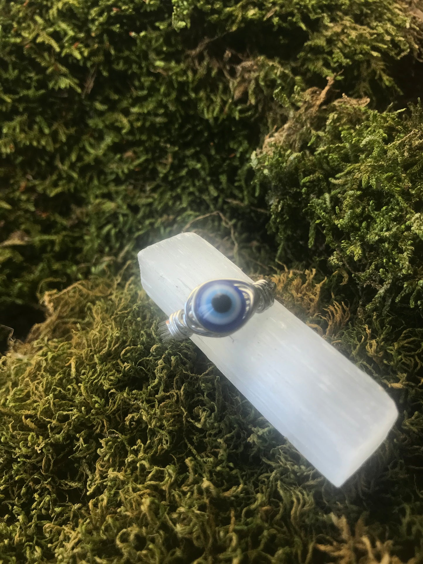 Silver wire - Evil Eye Protection Ring - Custom Sizing