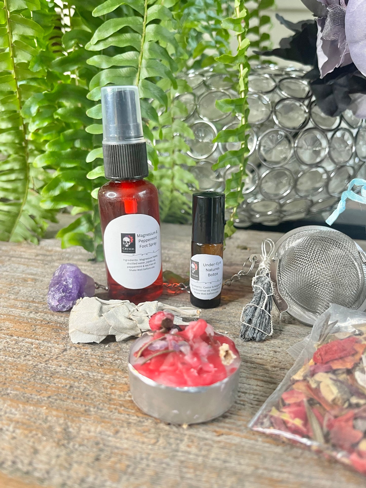 Energy Protection & Reset Ritual Kit | Self Care Gift Set with Sage, Kyanite Necklace, Herbal Bath Salts & Crystal Tea