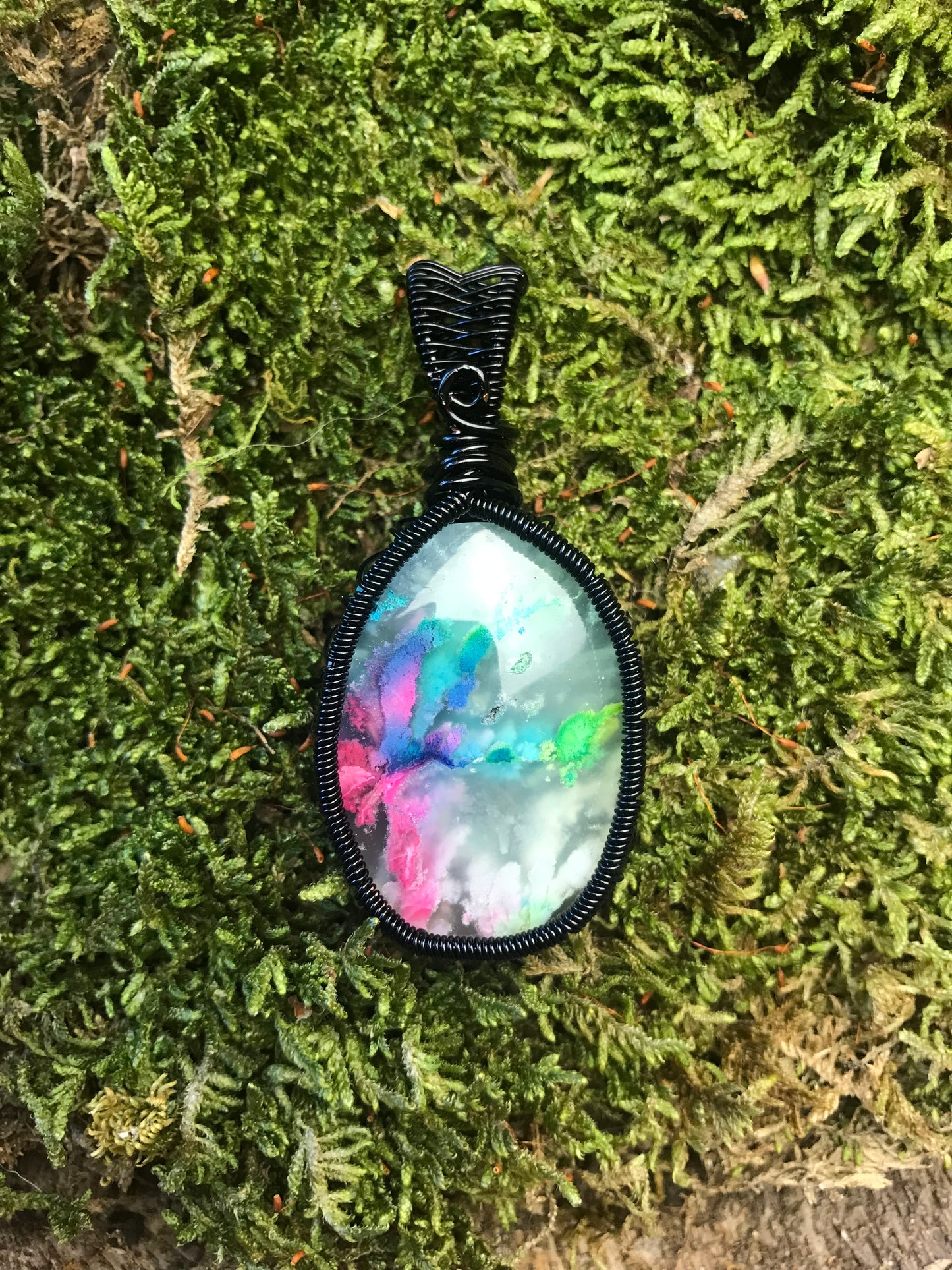 Choose Your Own Gothic Animal Cameo Pendant - Bat, Raven, Cat - Wrapped in Black, Silver, or Copper Wire