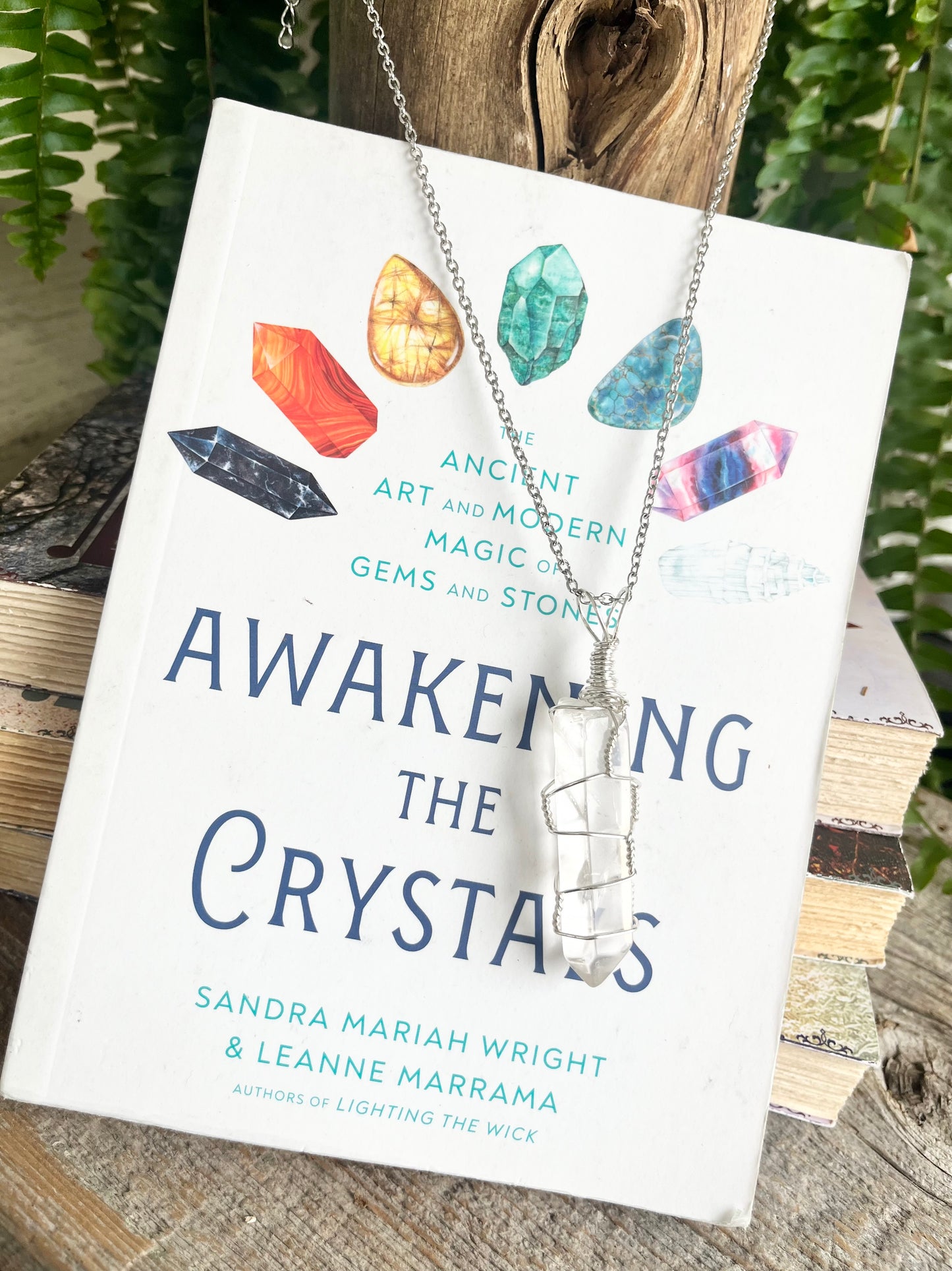 Awakening the Crystals Bundle — Book + White Quartz Pendant