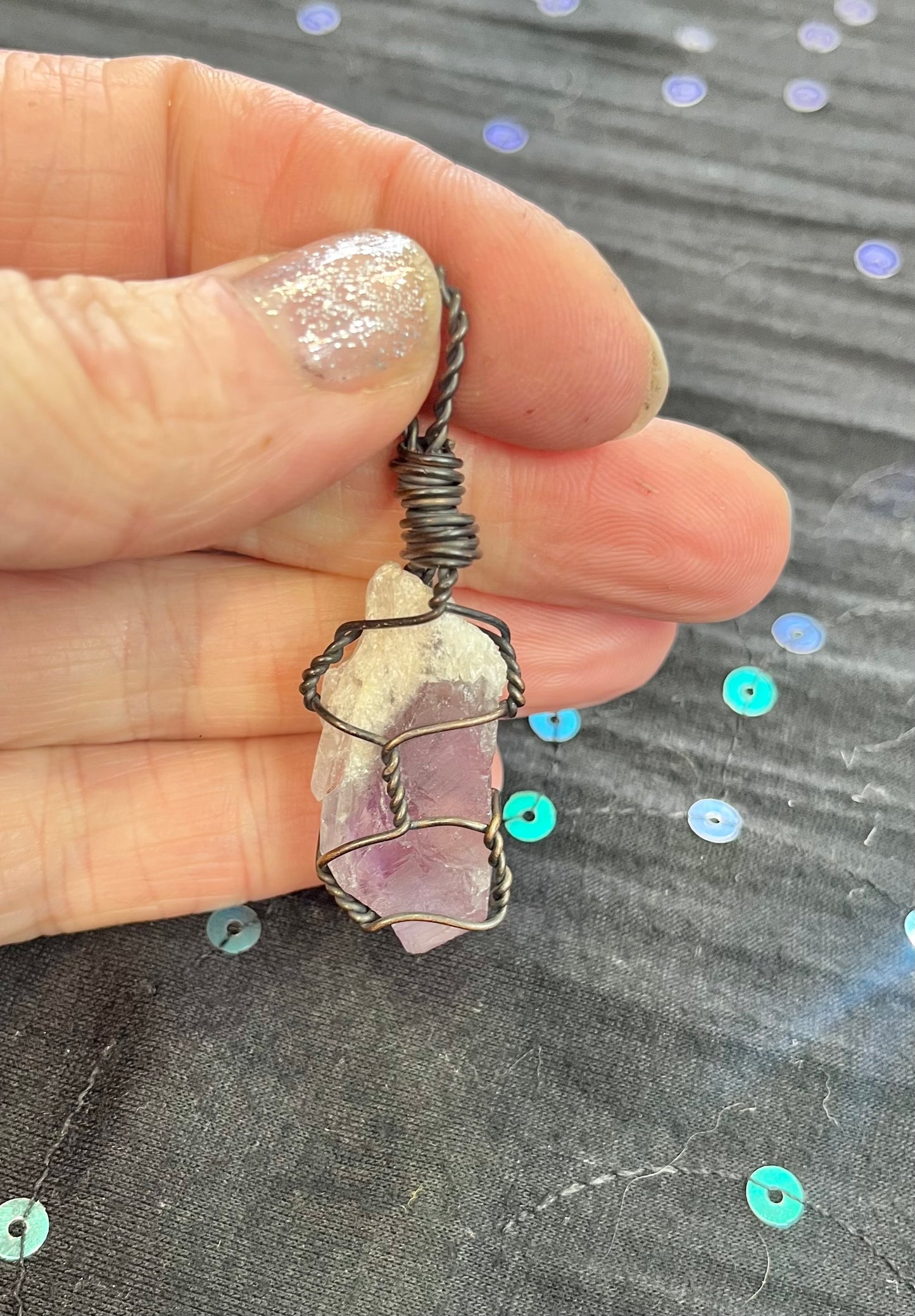 Raw Amethyst Crystal Pendant – Hand-Collected Amethyst