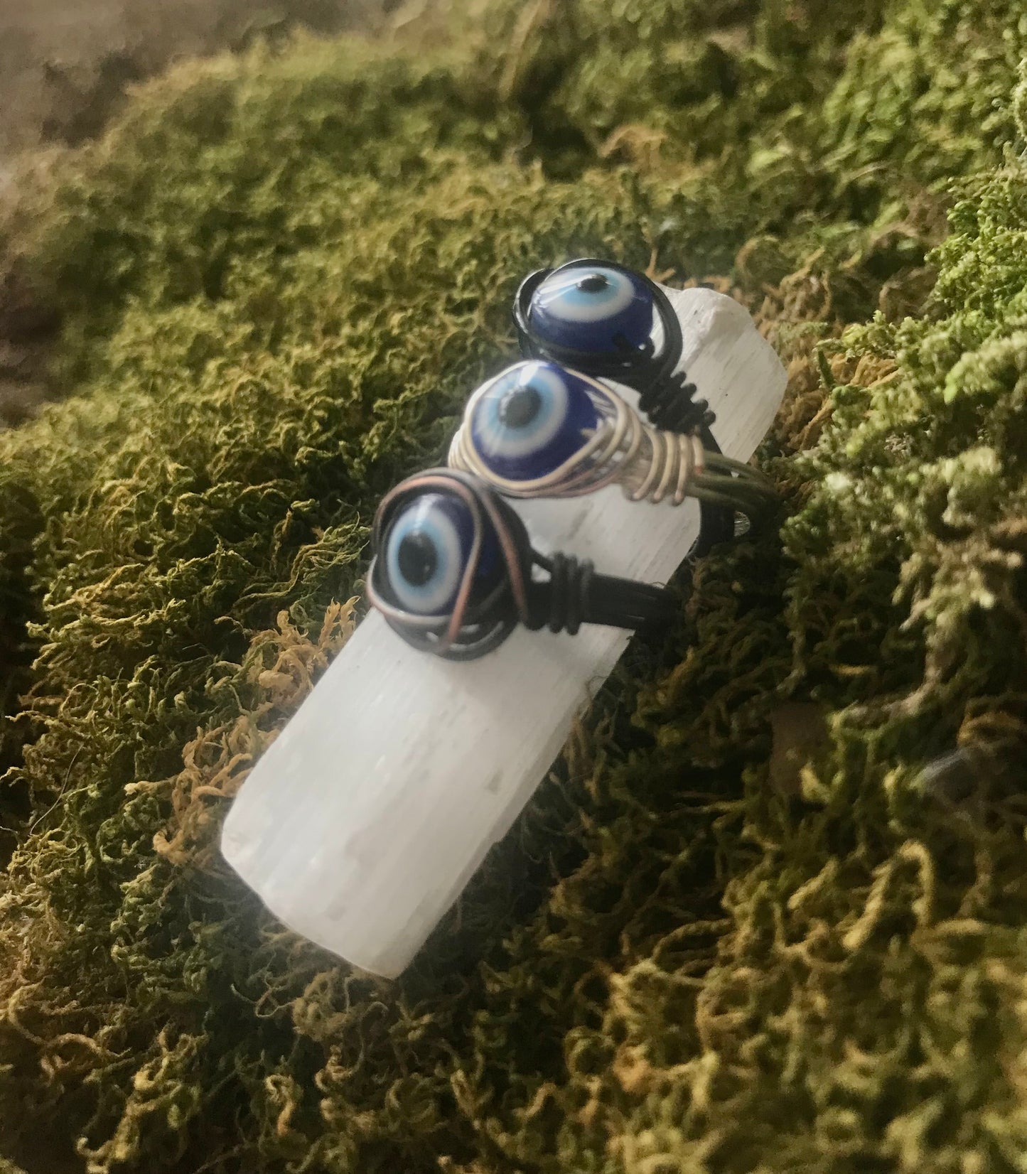 Copper wire - Evil Eye Protection Ring - Custom Sizing