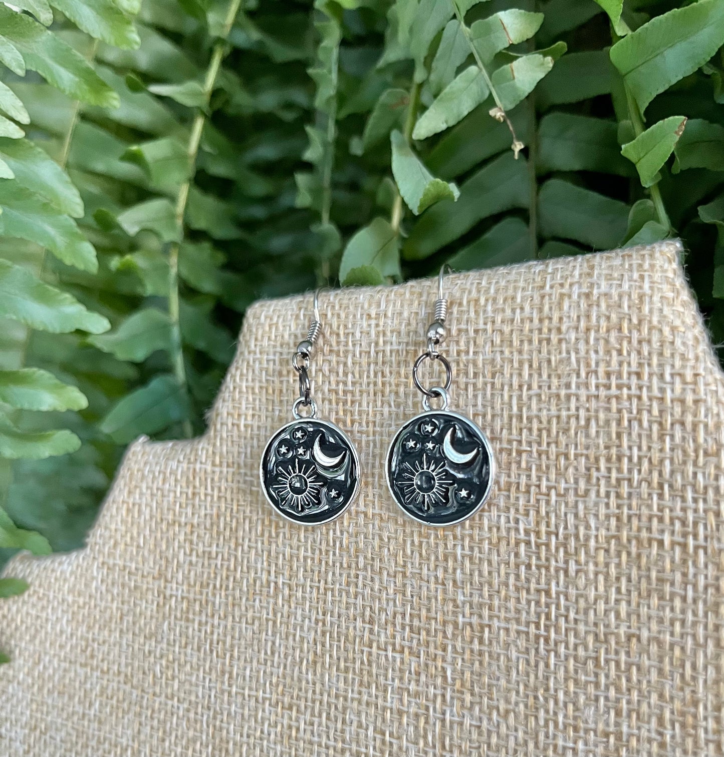 Black & Silver Celestial Earrings