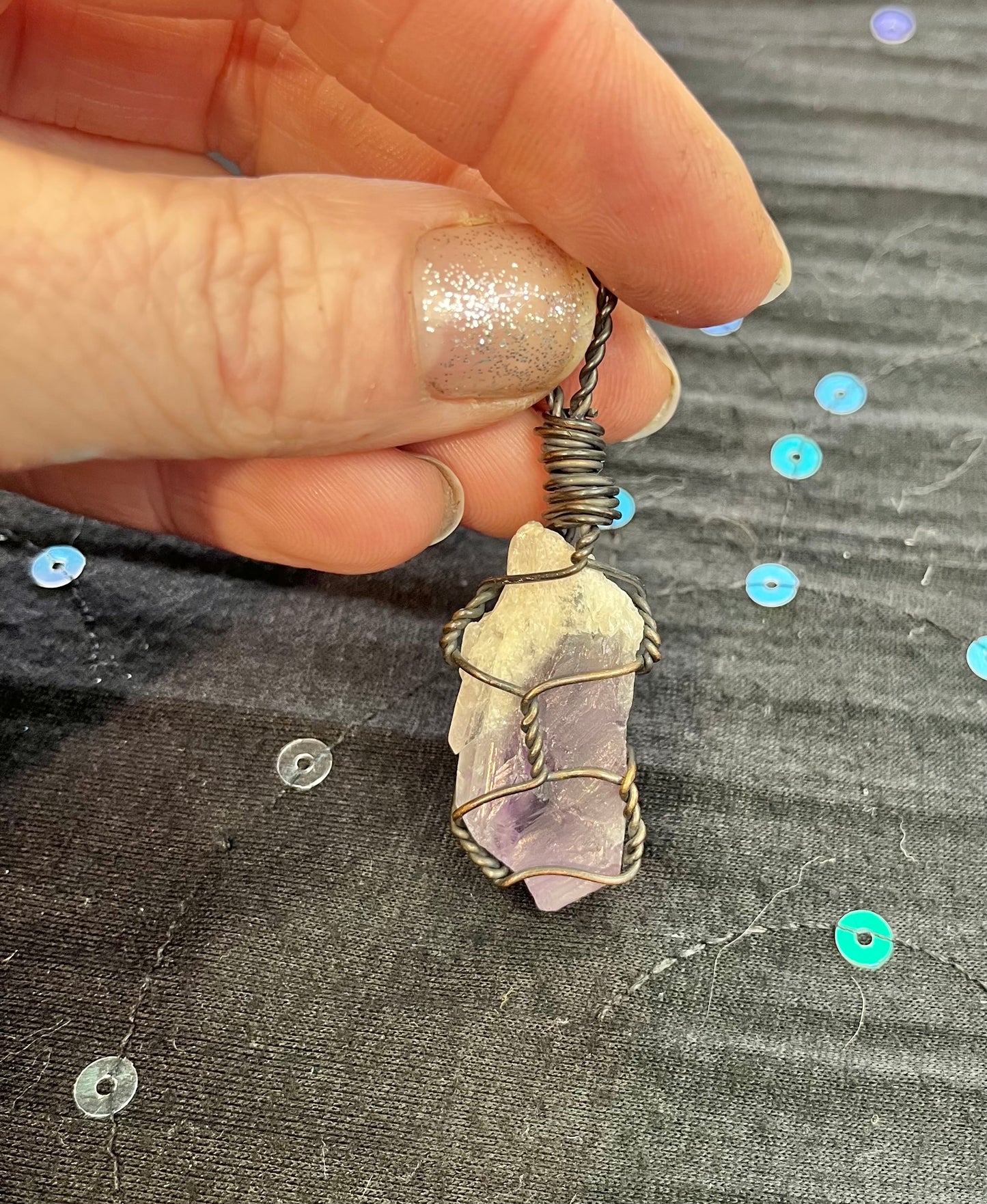 Raw Amethyst Crystal Pendant – Hand-Collected Amethyst