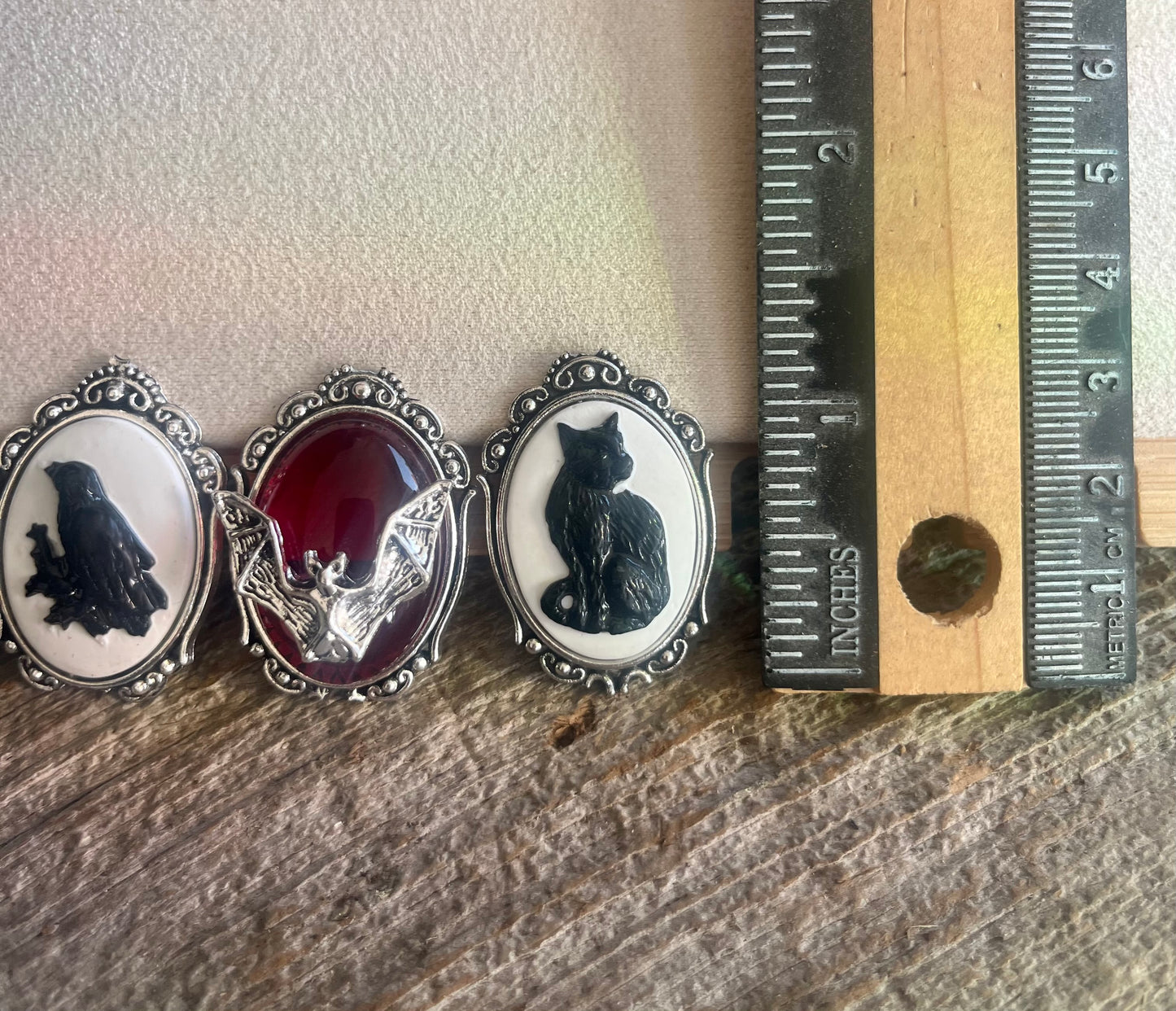 Choose Your Own Gothic Animal Cameo Pendant - Bat, Raven, Cat - Wrapped in Black, Silver, or Copper Wire