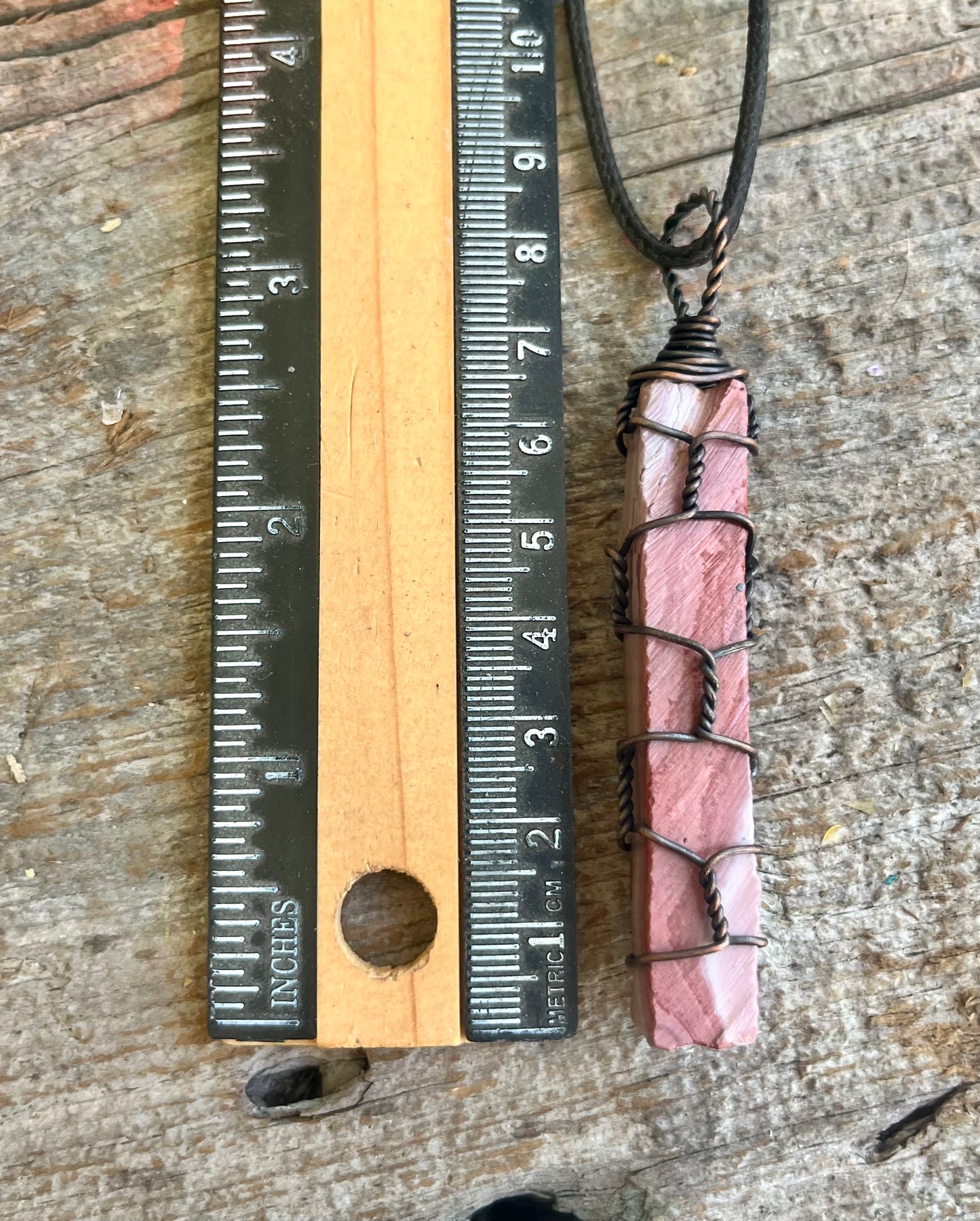 Raw Jasper Pendant – Hand-Cut & Copper Wire Wrapped | One-of-a-Kind Grounding Stone