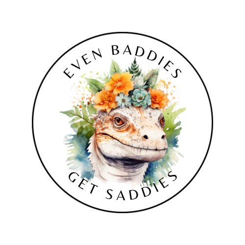Even Baddies Get Saddies — Animal Sticker | Cute Cottagecore Vinyl Decal