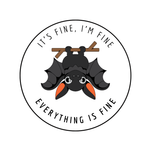 “It’s Fine, I’m Fine, Everything is Fine” Animal Vinyl Sticker – Assorted Cute Creatures & Floral Design
