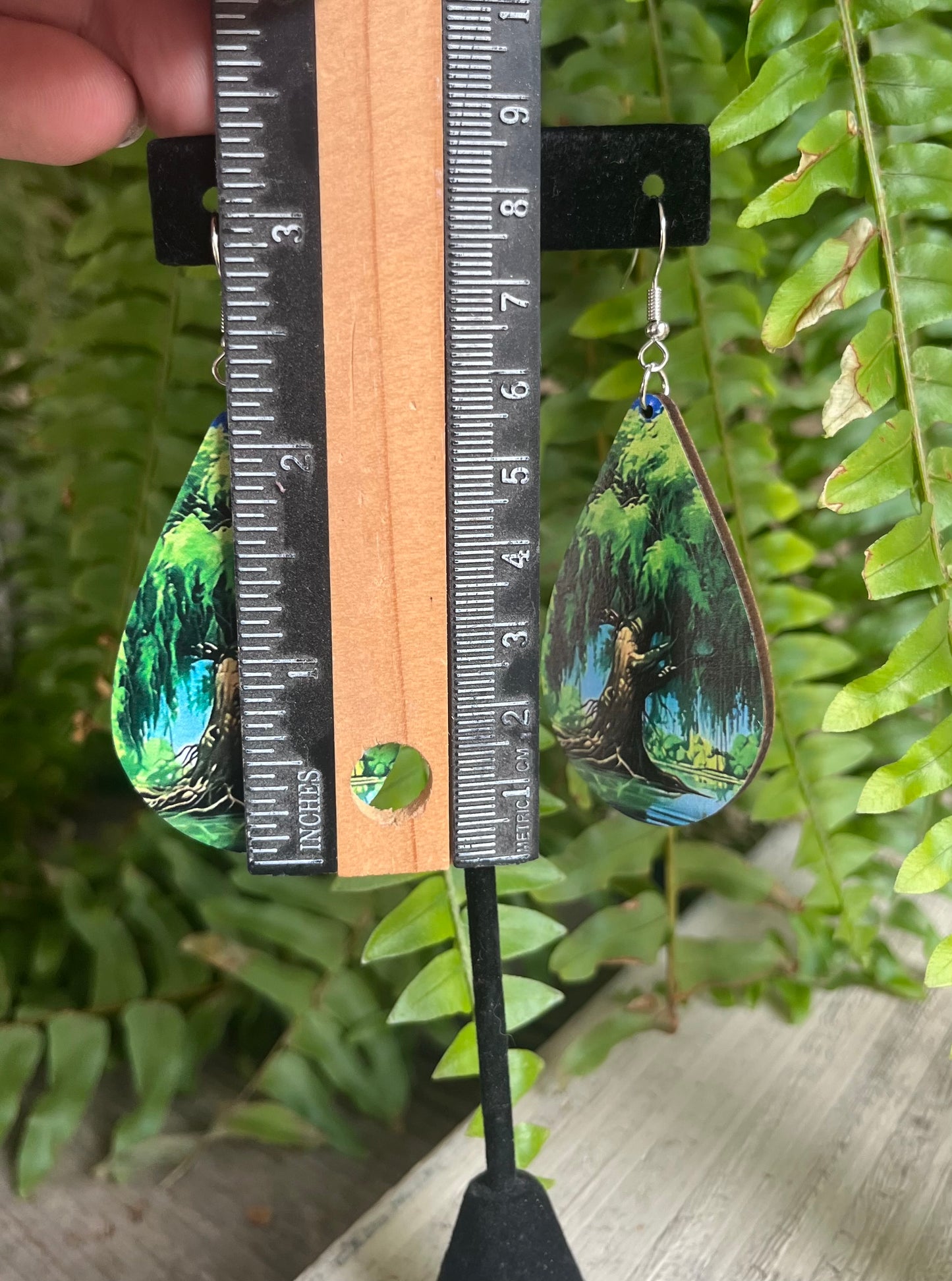 Mystic Forest Earrings – Lightweight Teardrop Woodland Art Jewelry