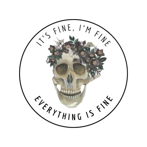 “It’s Fine, I’m Fine, Everything is Fine” Animal Vinyl Sticker – Assorted Cute Creatures & Floral Design