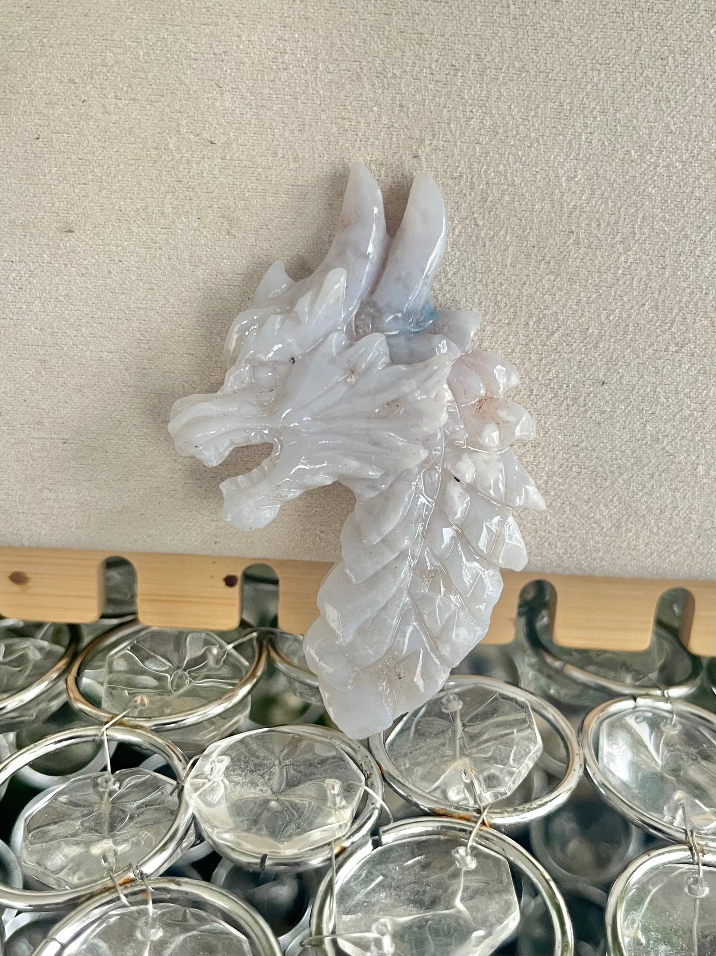 Custom Light Palm Root Crystal Dragon Pendant – Choose Your Wire Color (Silver, Copper, or Black)
