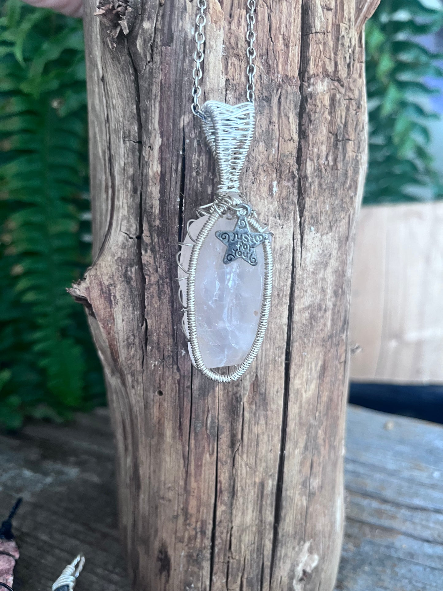 Handcrafted Rose Quartz Pendant – Rock Hounded, Cut, Polished & Wire Wrapped in Silver