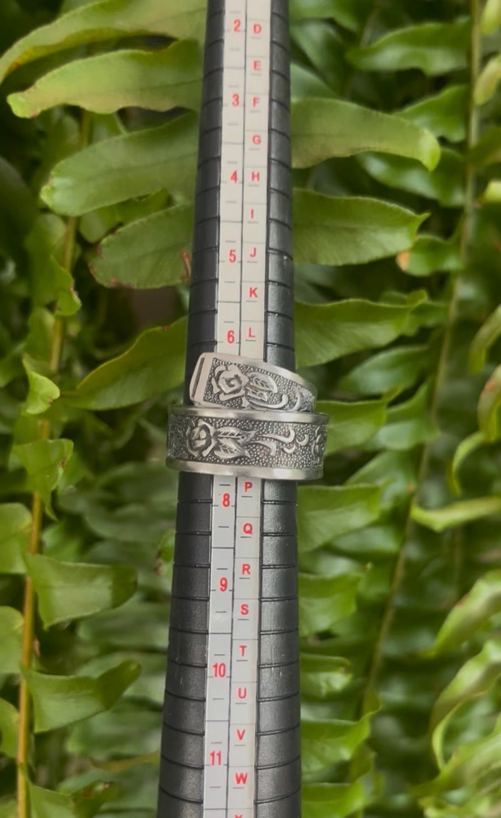 Handmade Vintage Spoon Ring – Rose Pattern Silverware Ring – Adjustable Floral Statement Ring