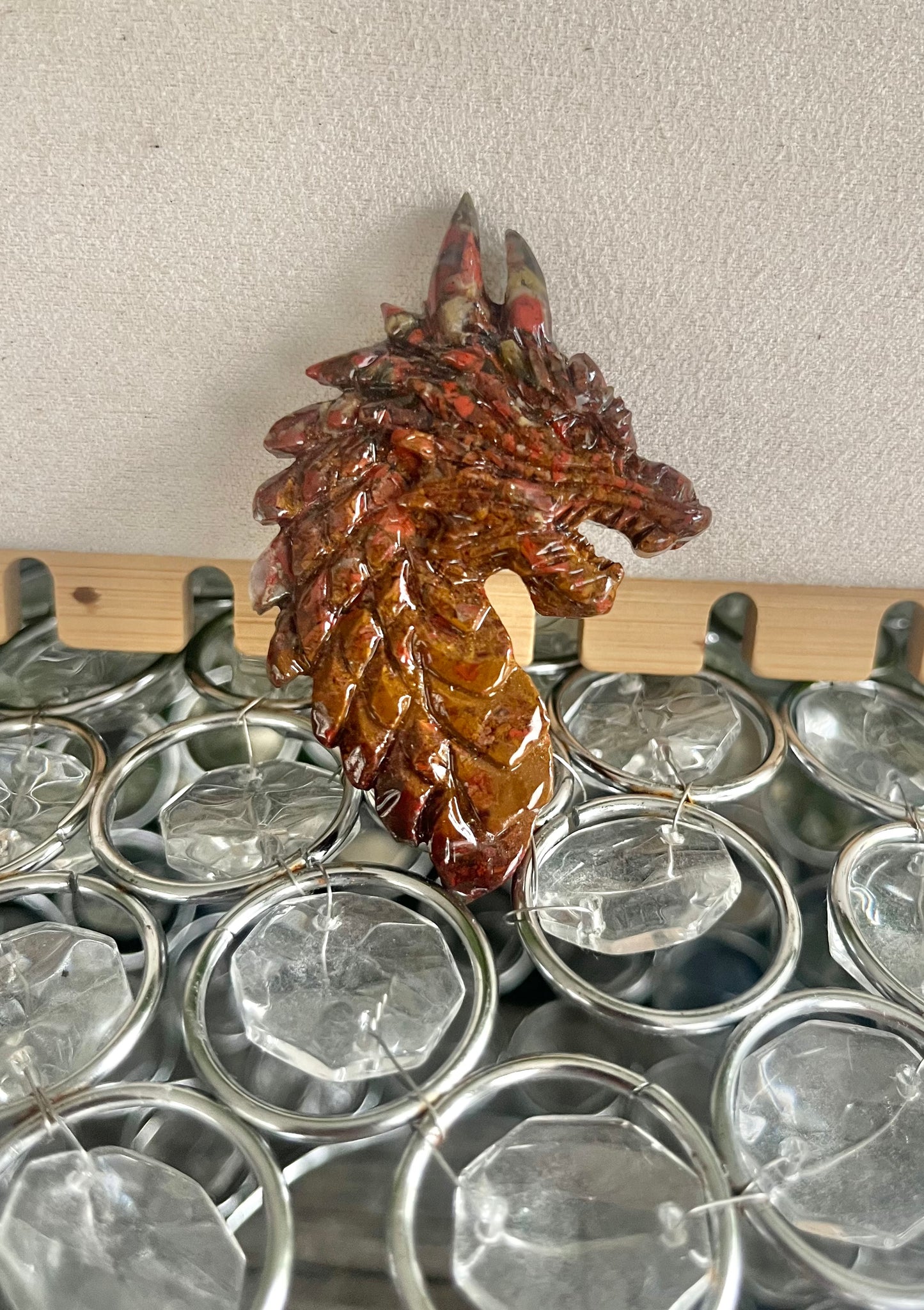 Custom Dark Palm Root Crystal Dragon Pendant – Choose Your Wire Color (Silver, Copper, or Black)
