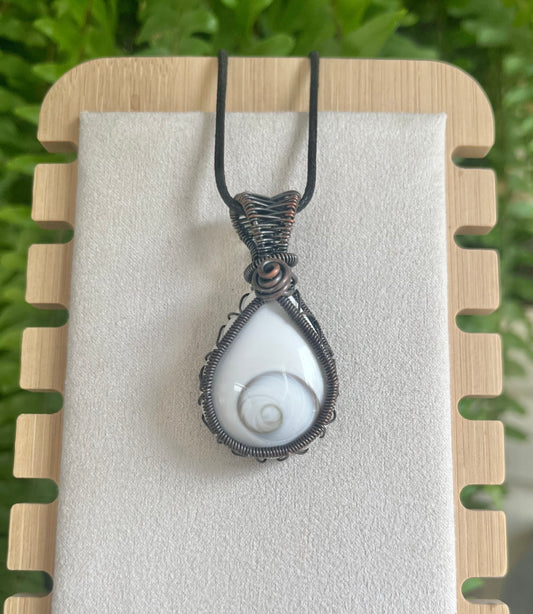 Heart of Shiva Pendant – Copper Wire Wrapped Teardrop Necklace