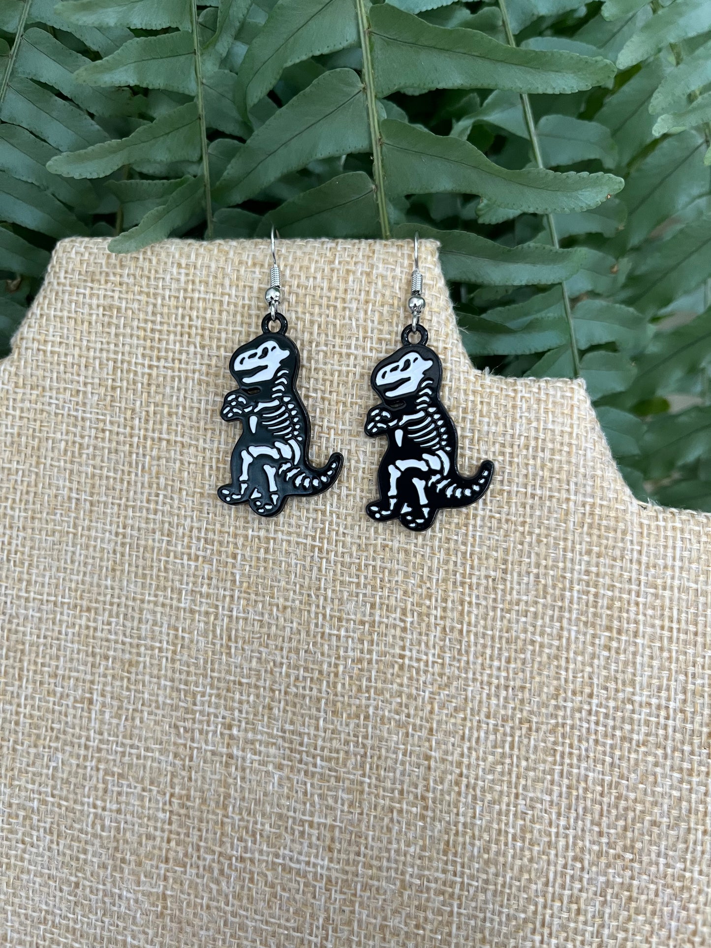 T-Rex Skeleton Dinosaur Earrings