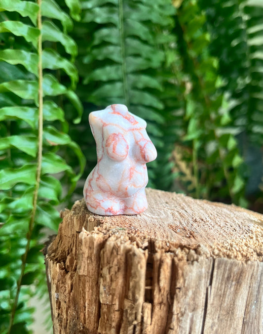 Jasper Goddess Statue | Curvy Divine Feminine Crystal Carving | Pocket Altar Decor