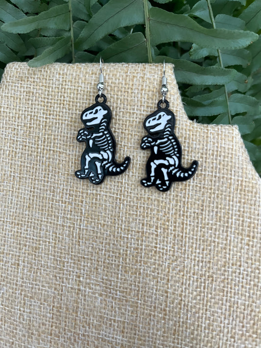 T-Rex Skeleton Dinosaur Earrings