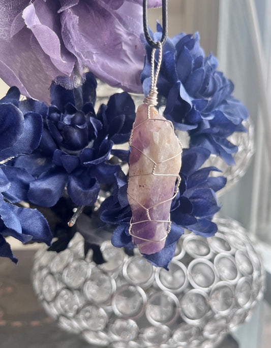 Rock-hounded Amethyst in silver wire