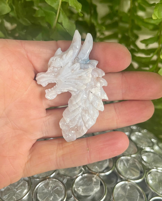 Custom Light Palm Root Crystal Dragon Pendant – Choose Your Wire Color (Silver, Copper, or Black)
