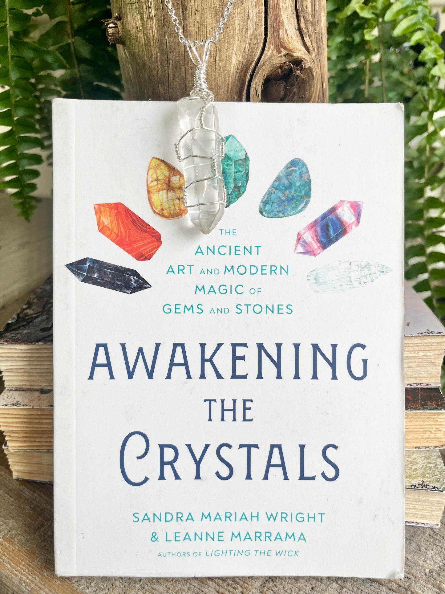 Awakening the Crystals Bundle — Book + White Quartz Pendant