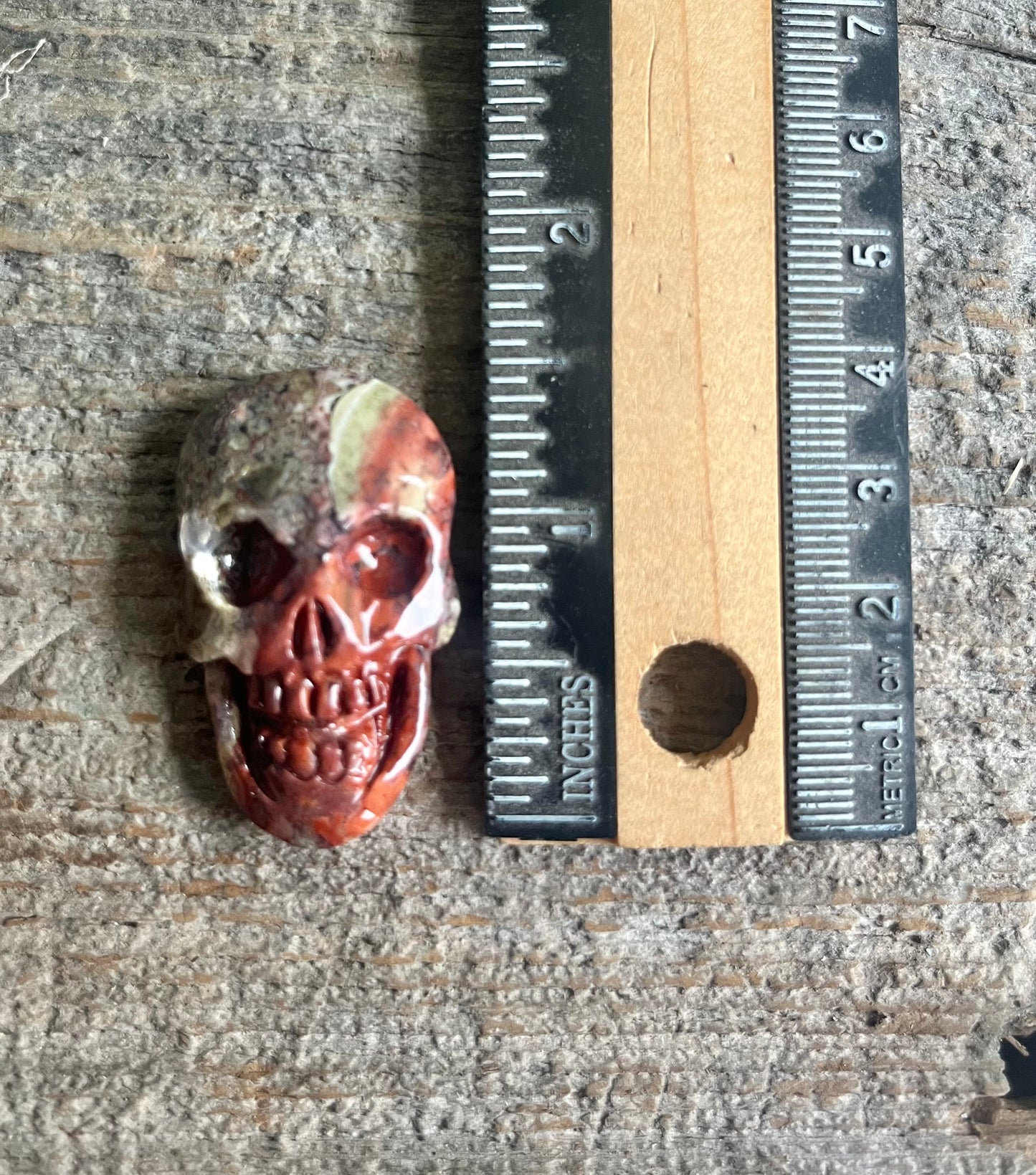 Custom Dark Palm Root Crystal Skull Pendant – Choose Your Wire Color (Silver, Copper, or Black)
