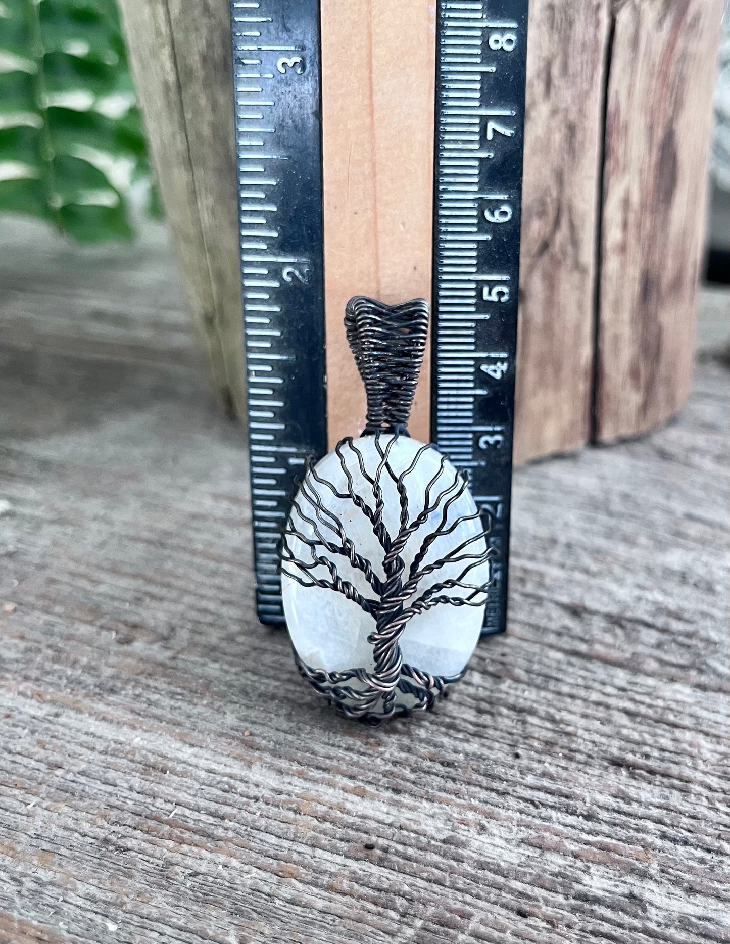 Moonstone Tree of Life Wire-Wrapped Pendant – Copper Wire