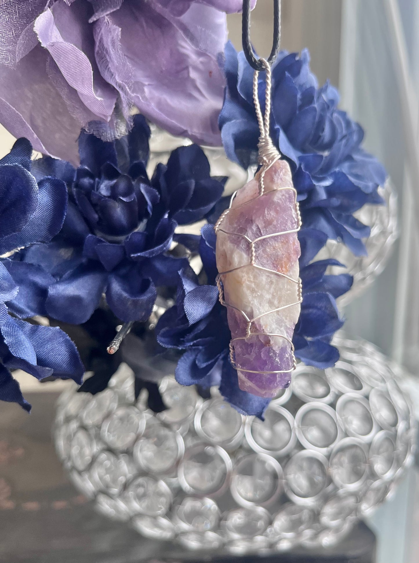 Rock-hounded Amethyst in silver wire