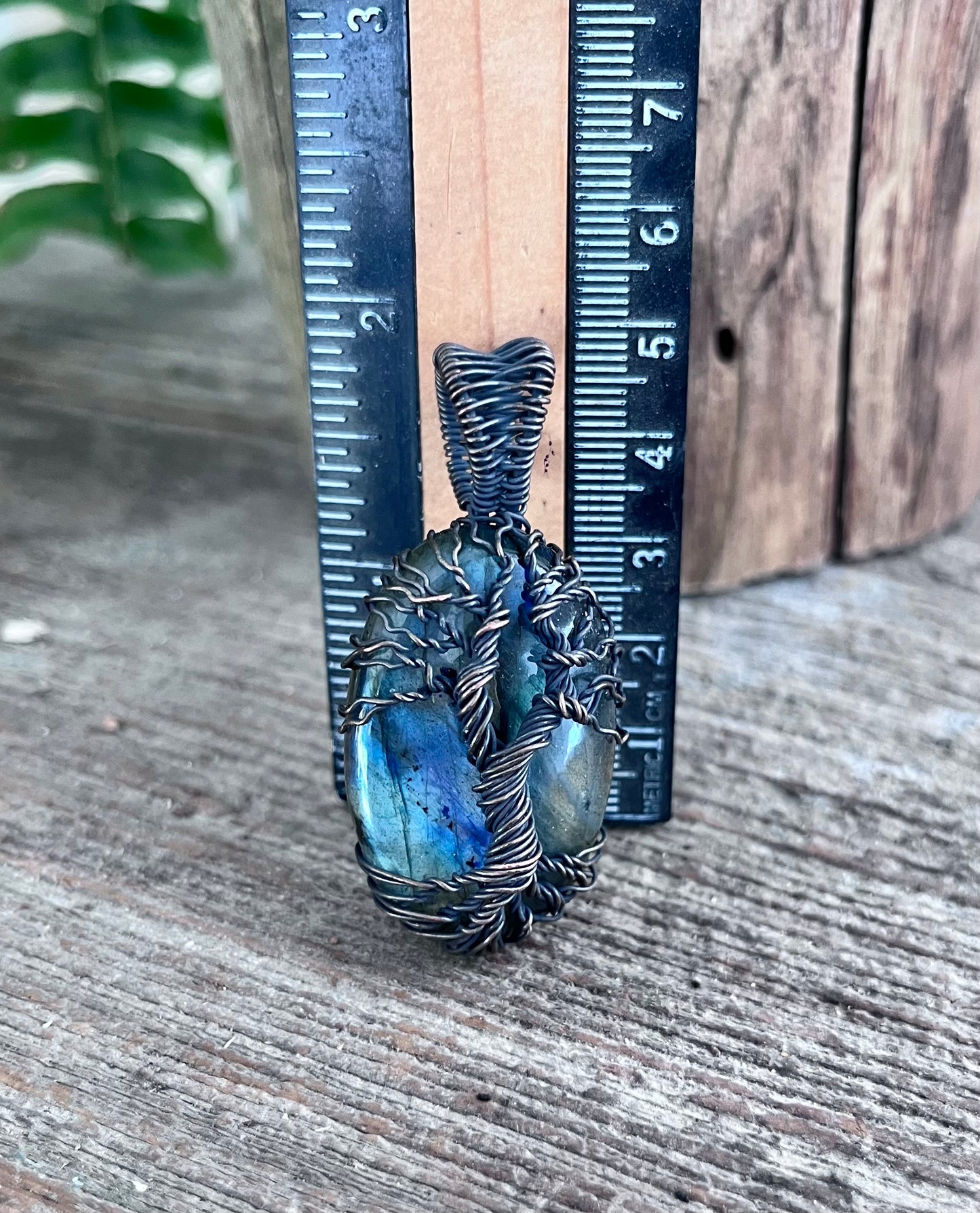 Labradorite Tree of Life Wire-Wrapped Pendant – Copper Wire