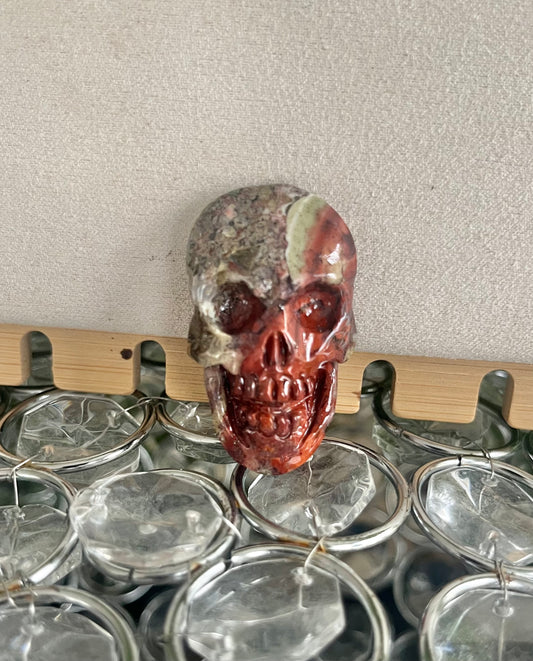 Custom Dark Palm Root Crystal Skull Pendant – Choose Your Wire Color (Silver, Copper, or Black)