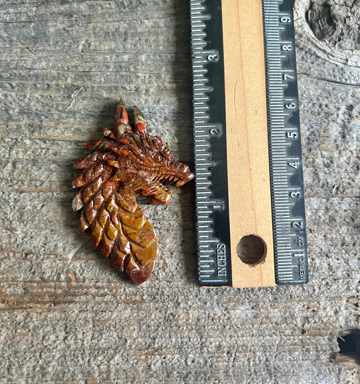 Custom Dark Palm Root Crystal Dragon Pendant – Choose Your Wire Color (Silver, Copper, or Black)