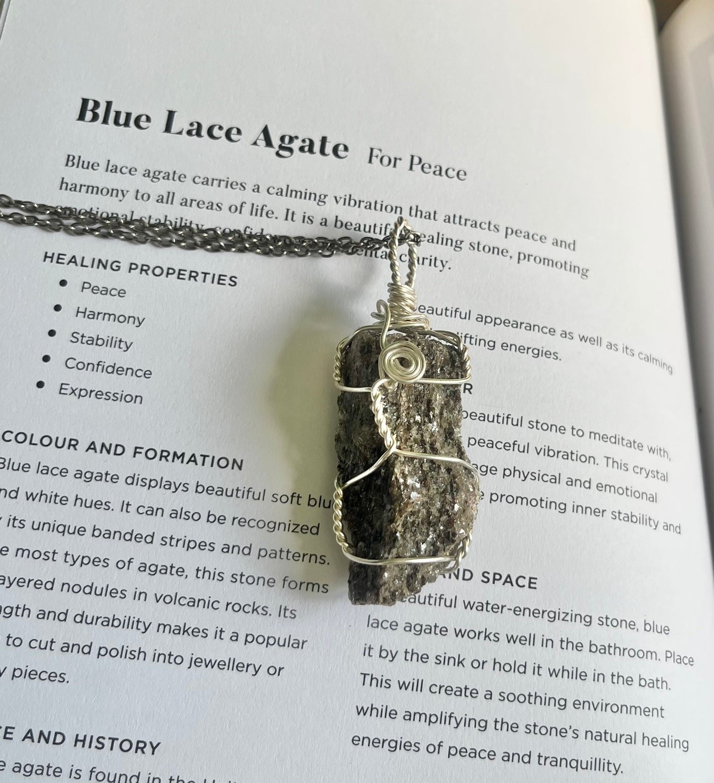 The Crystal Fix Bundle | Mica Schist Wire Wrapped Necklace + Crystal Book