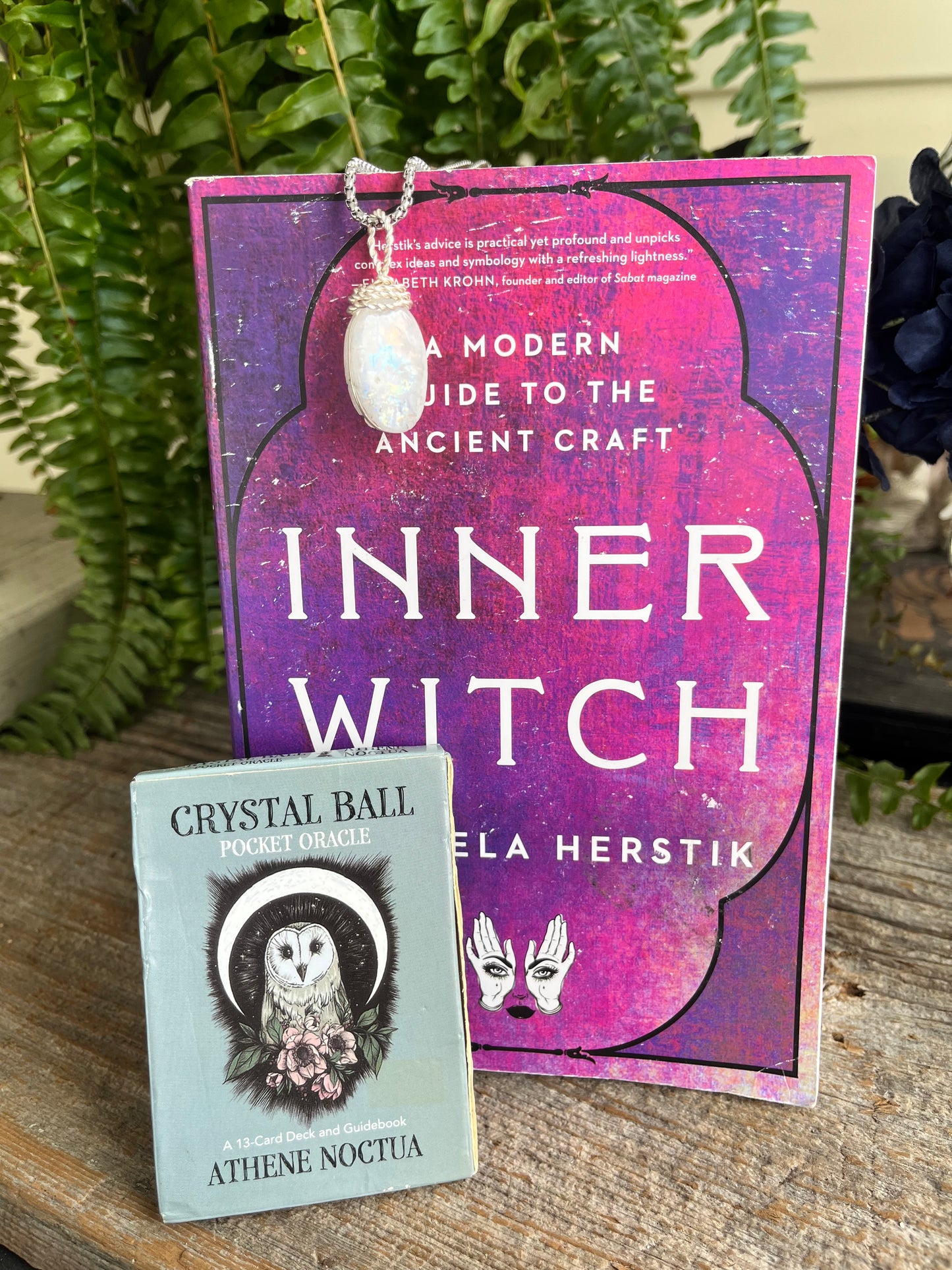 Inner Witch Awakening Bundle | Moonstone Necklace, Crystal Ball Pocket Oracle