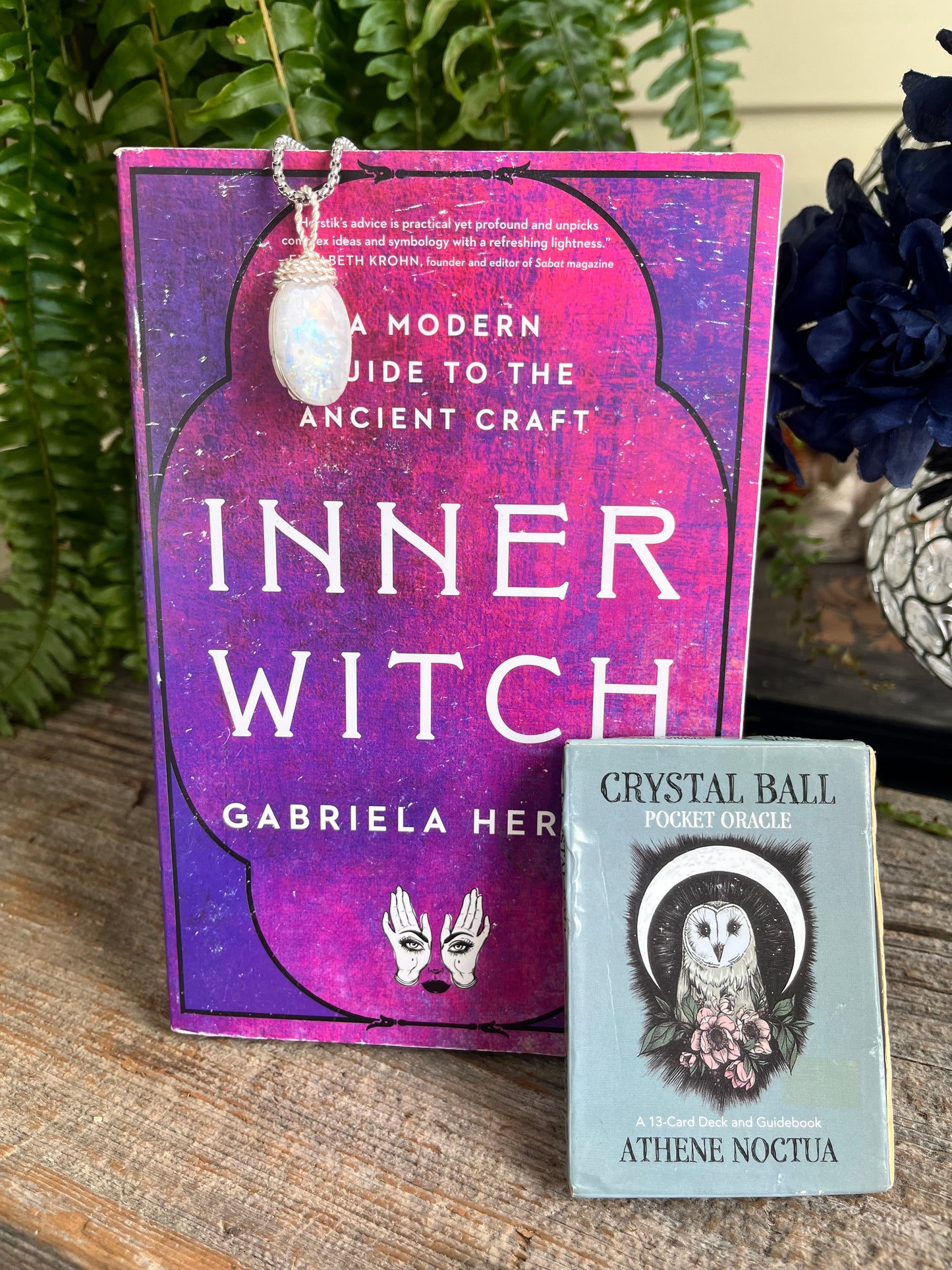 Inner Witch Awakening Bundle | Moonstone Necklace, Crystal Ball Pocket Oracle