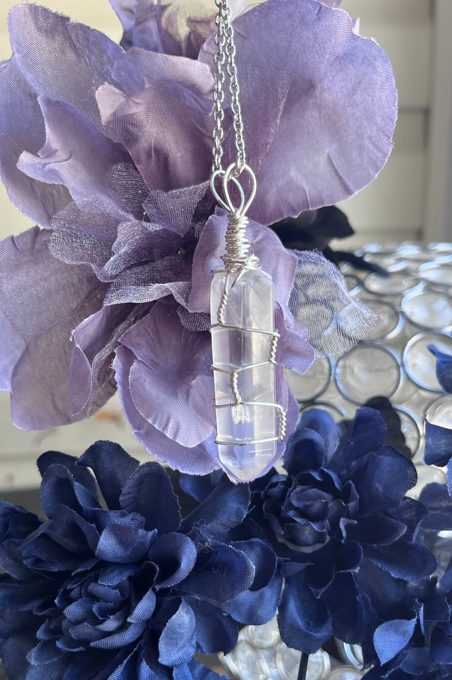Clear Quartz Point Necklace – Hand Wire Wrapped in Silver | Intention & Amplification Stone