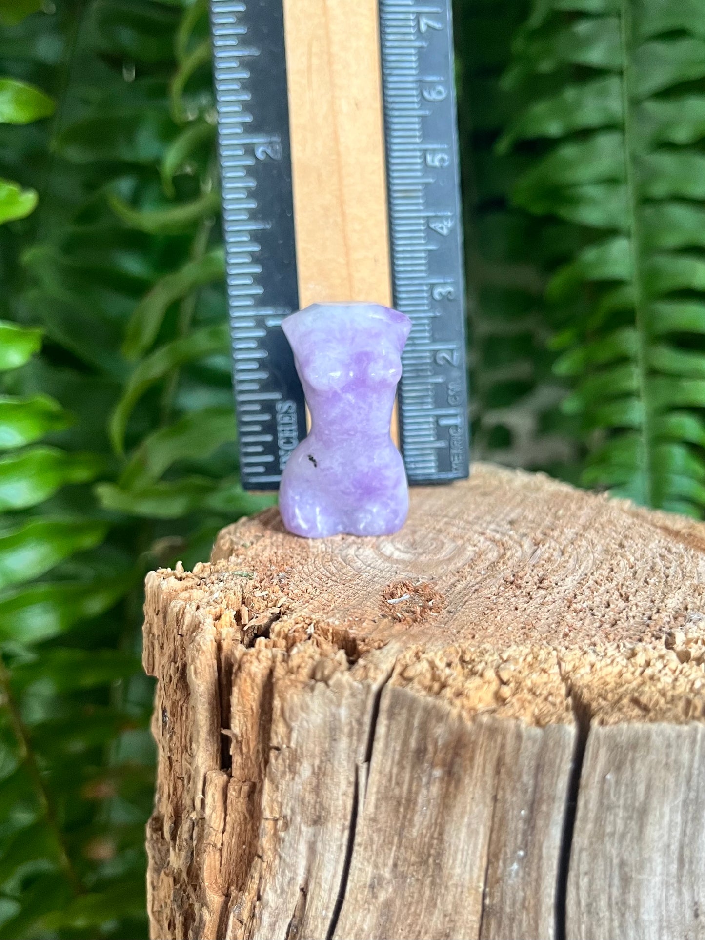 Mini Lepidolite Goddess Carving | Divine Feminine Crystal Figurine | Pocket Altar Stone