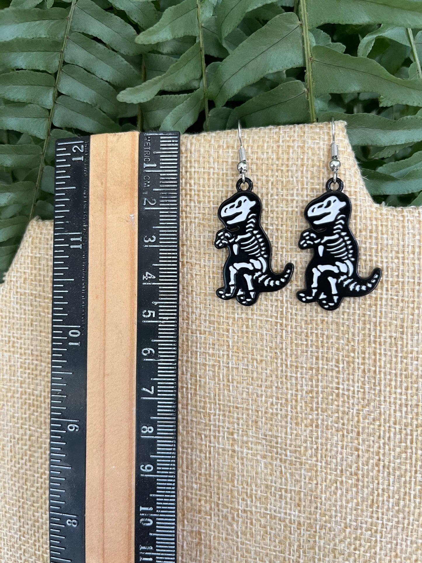 T-Rex Skeleton Dinosaur Earrings