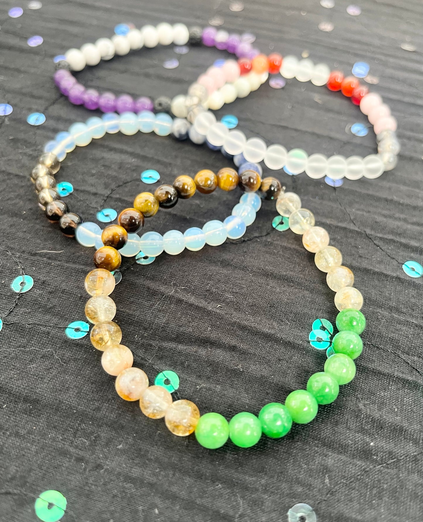 “Communication” Crystal Bracelet – Opalite, Sodalite & Smoky Quartz for Clarity and Expression