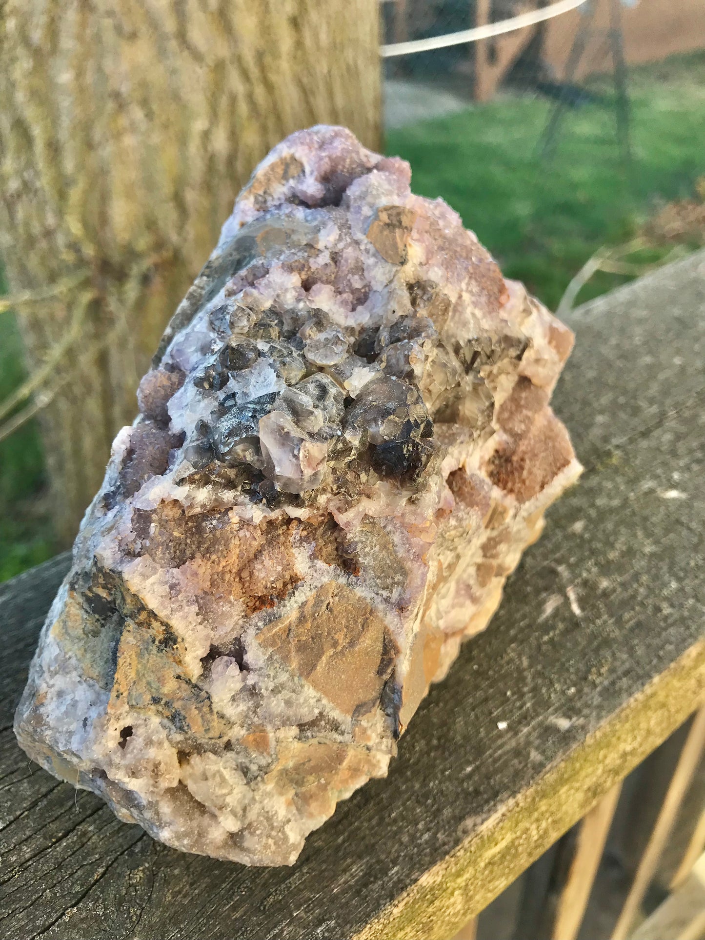 Amethyst & Smokey Quartz Cluster