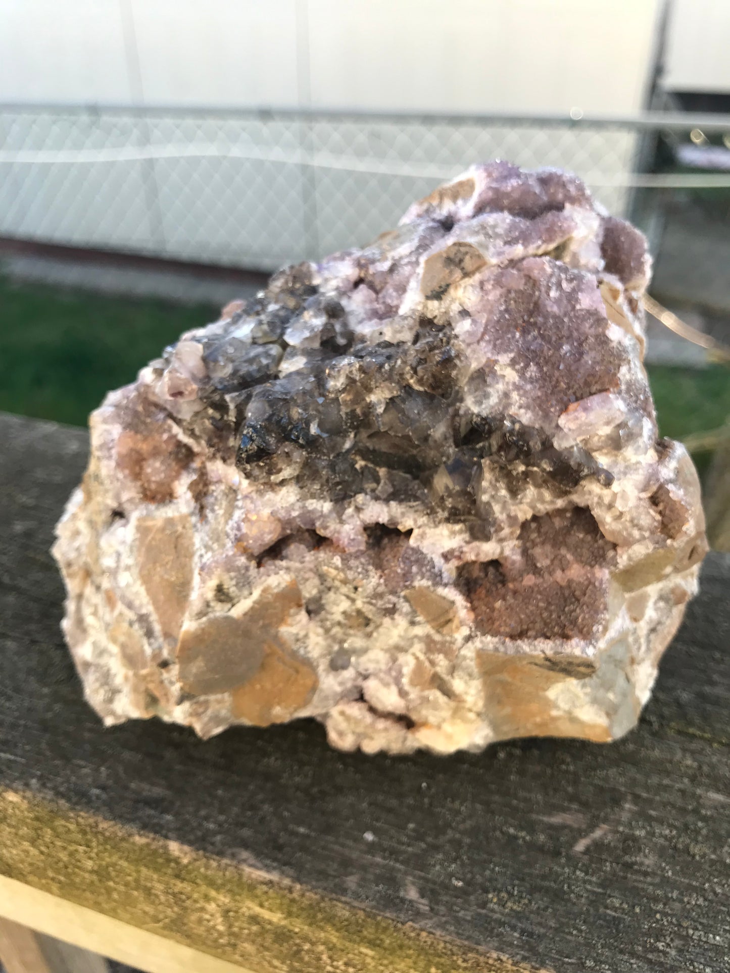 Amethyst & Smokey Quartz Cluster