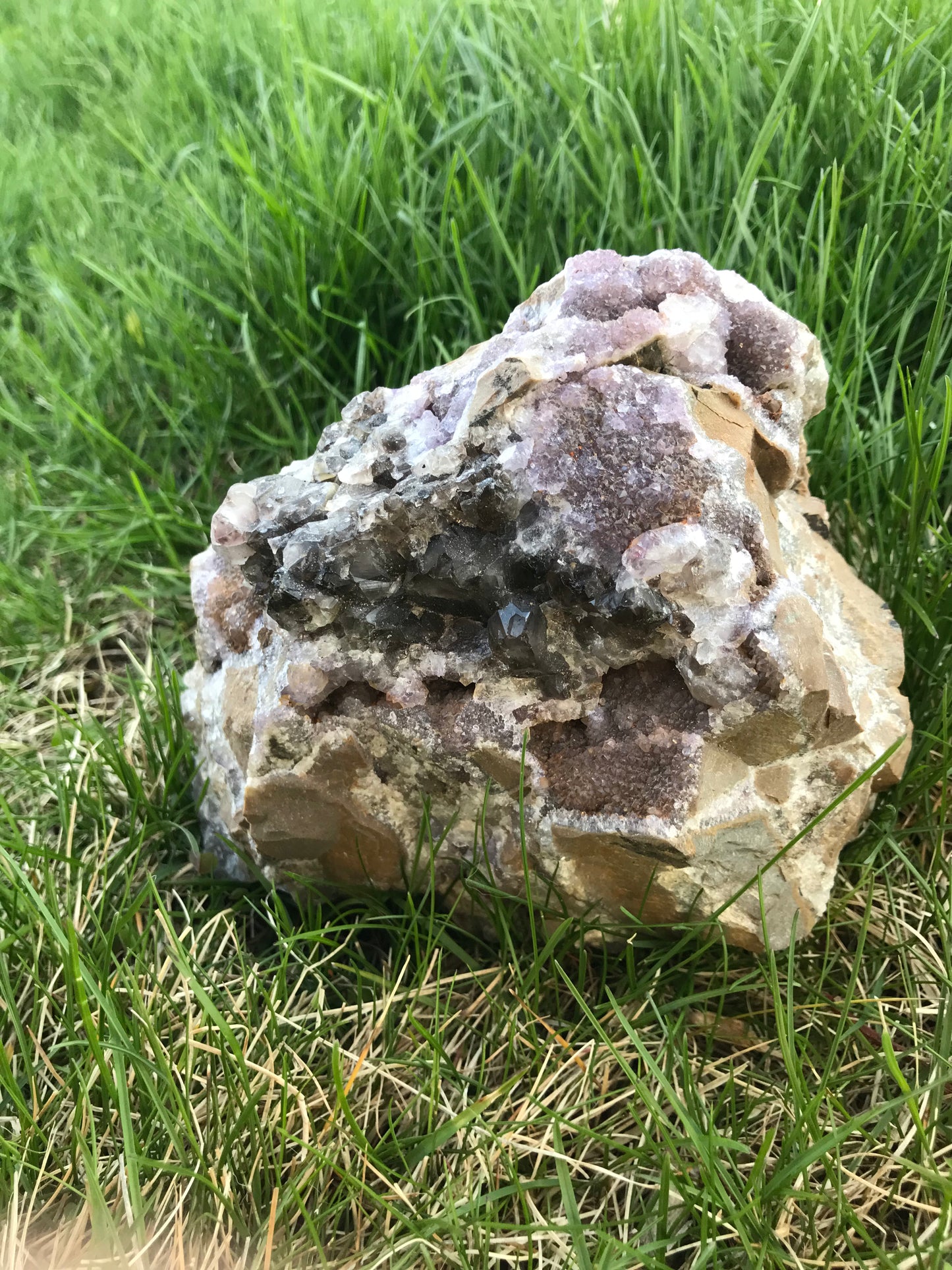 Amethyst & Smokey Quartz Cluster