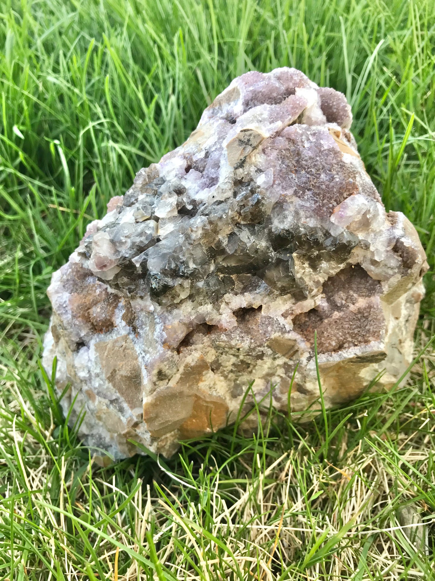 Amethyst & Smokey Quartz Cluster