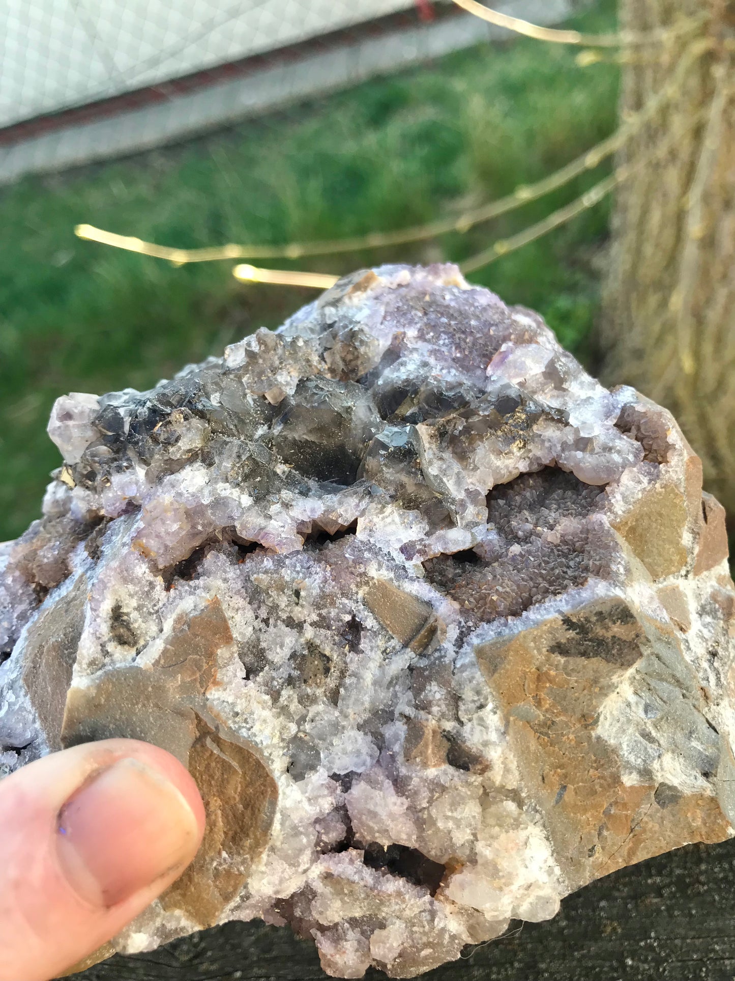 Amethyst & Smokey Quartz Cluster