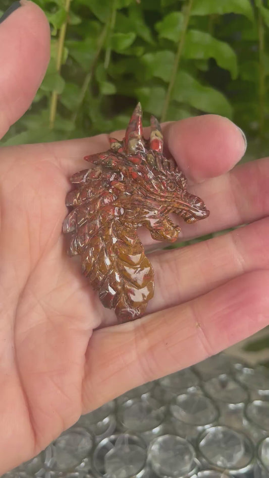 Custom Dark Palm Root Crystal Dragon Pendant – Choose Your Wire Color (Silver, Copper, or Black)