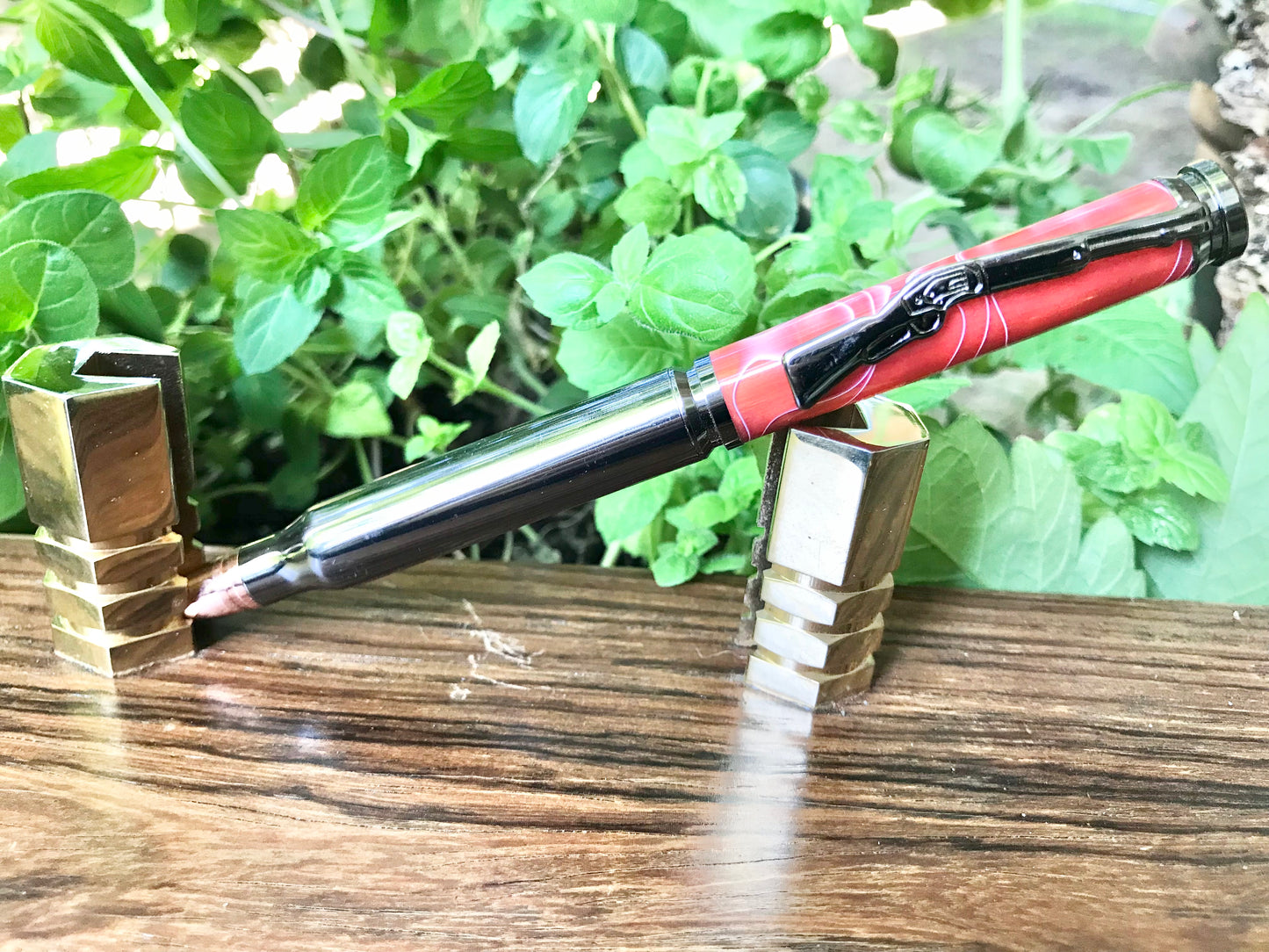 Red Acrylic Rifle Pen