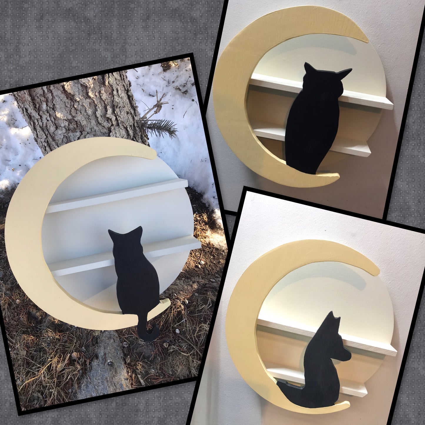 Crescent Moon & Animal Shelf (pick your fave)