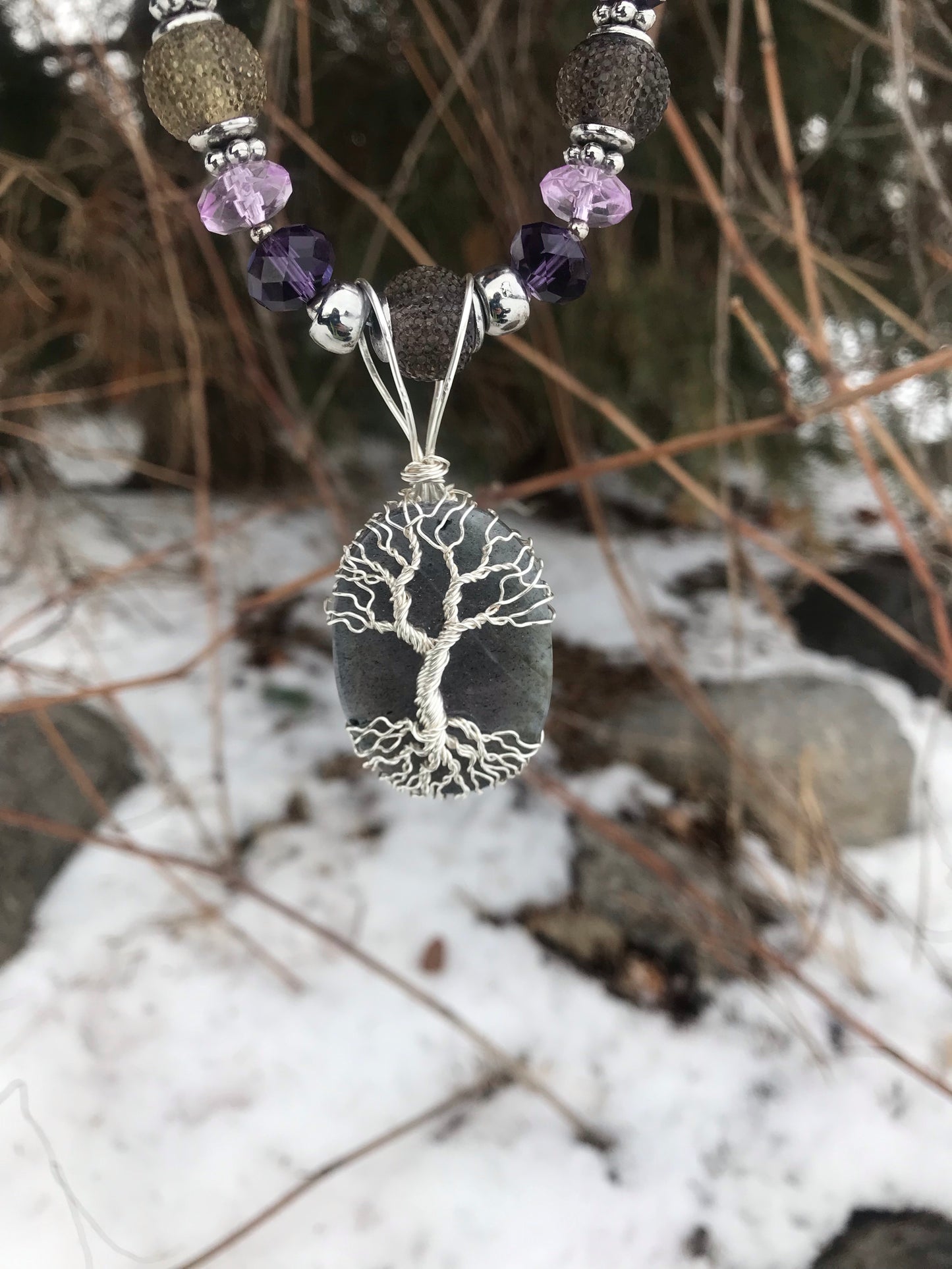 Purple Labradorite w/ Tree of Life